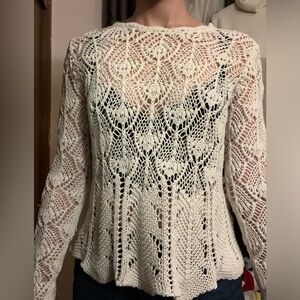 Bohemian Cream / White Macrame top